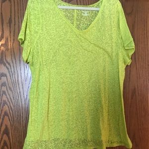 Lane Bryant neon yellow/green burnout tee 22/24